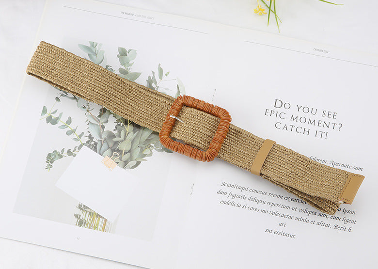 Fashion All-match Literary Fan Cotton And Linen Wide Girdle